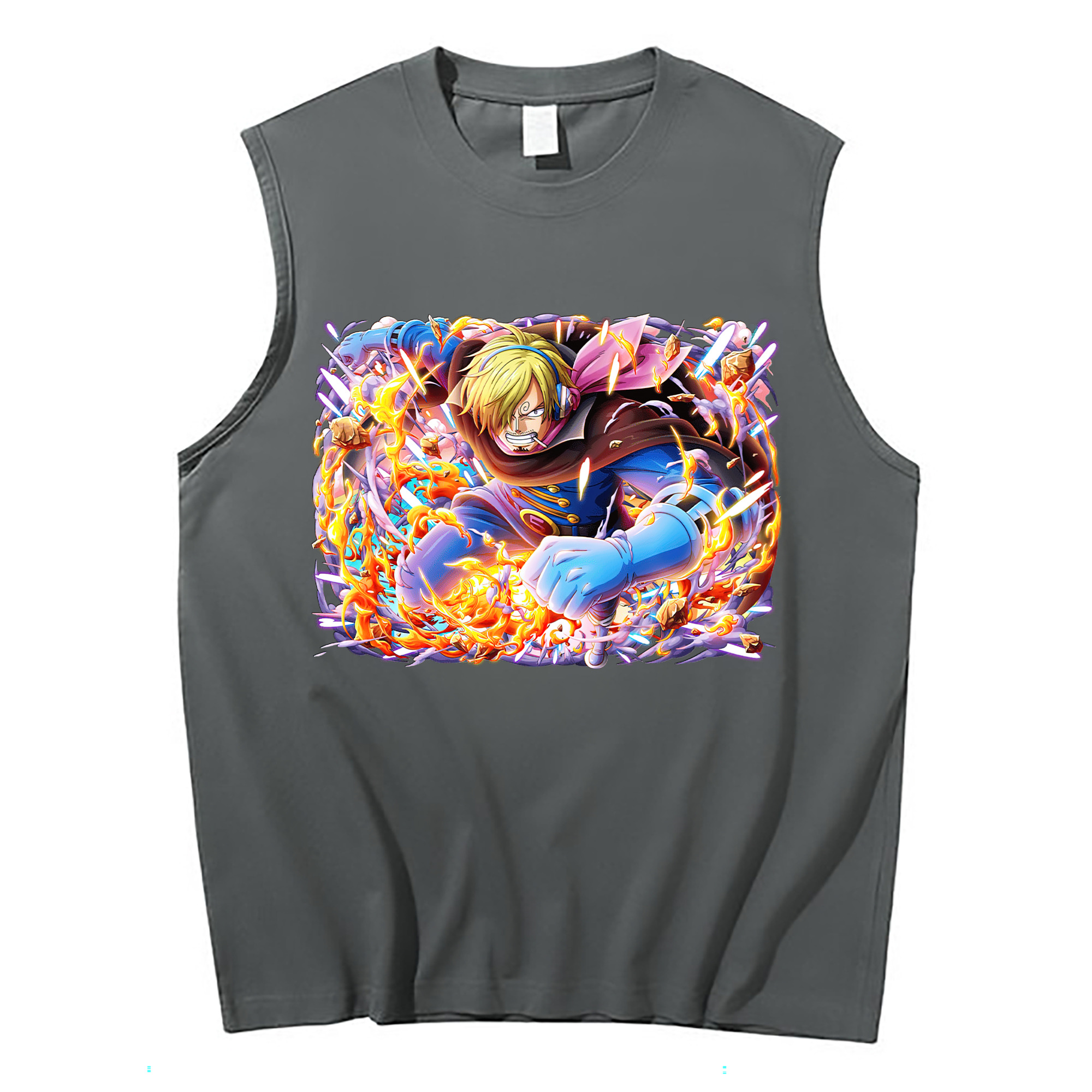 （画像用） ワンピース サンジ ONE PIECE Sanji コットン100％タンクトップ（フロントプリント）